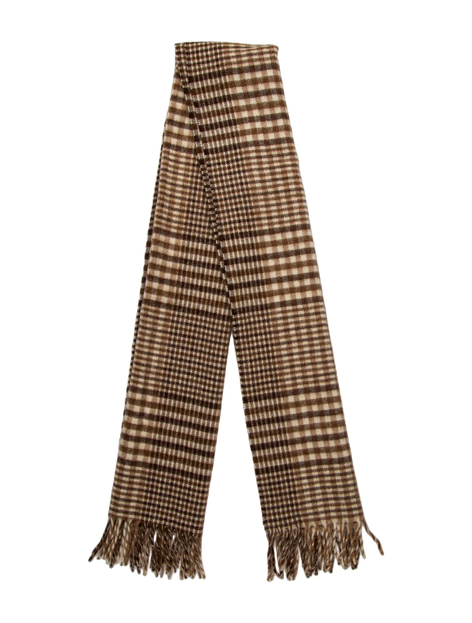 Fendi Wool Plaid Print Scarf