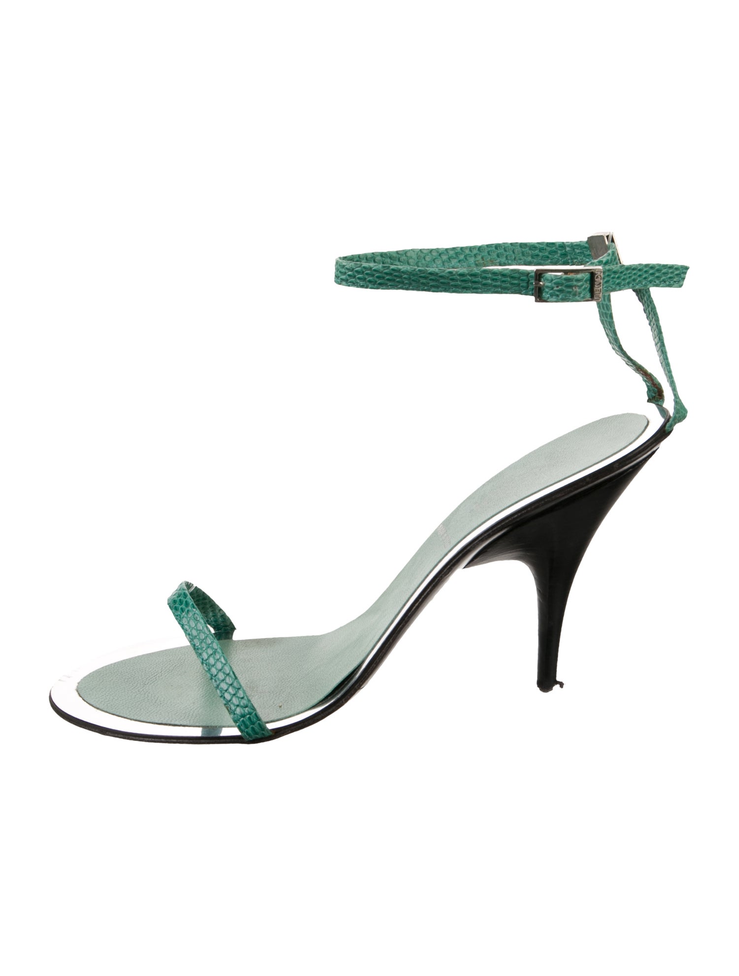 Fendi Lizard Animal Print Sandals