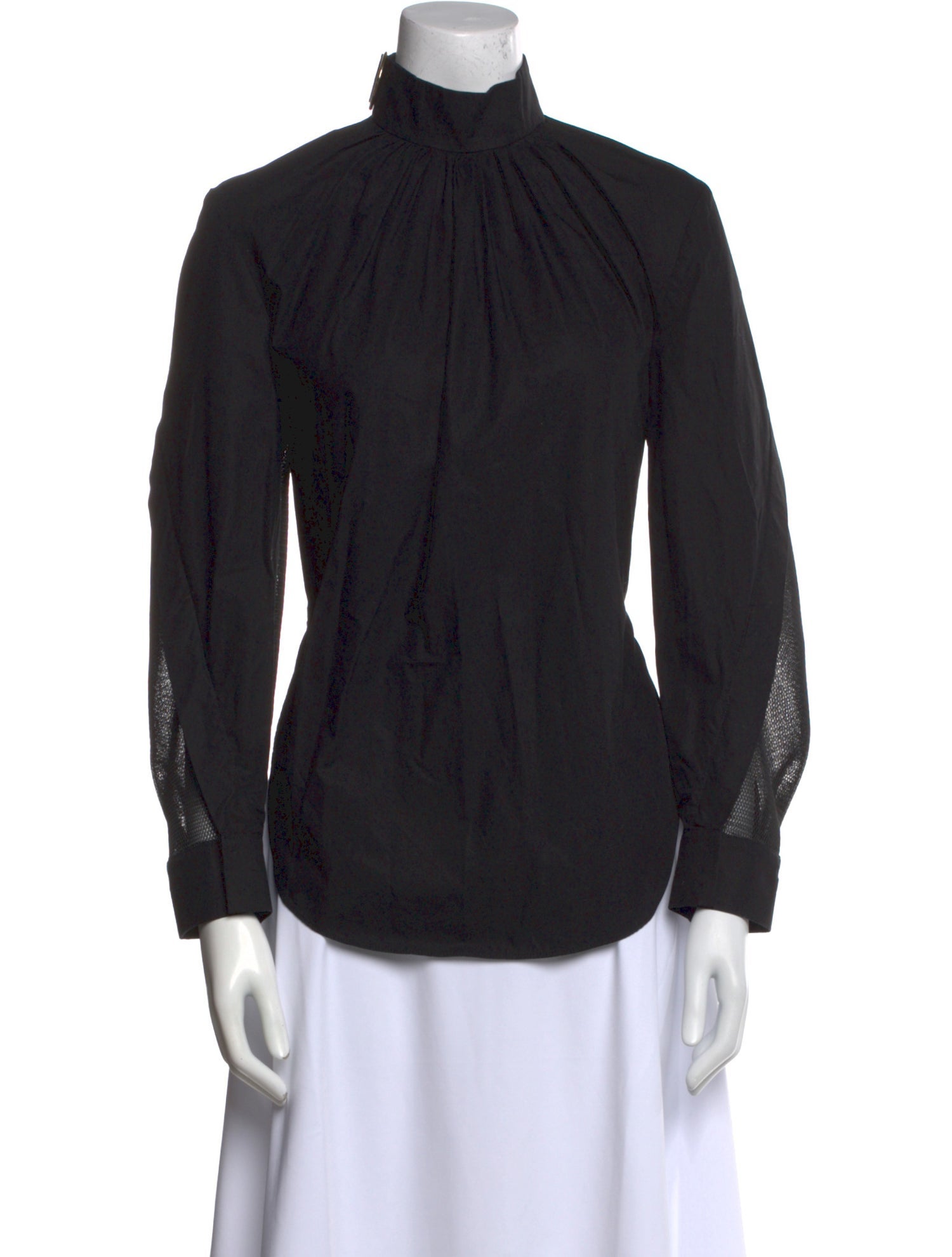 Fendi Mock Neck Long Sleeve Blouse