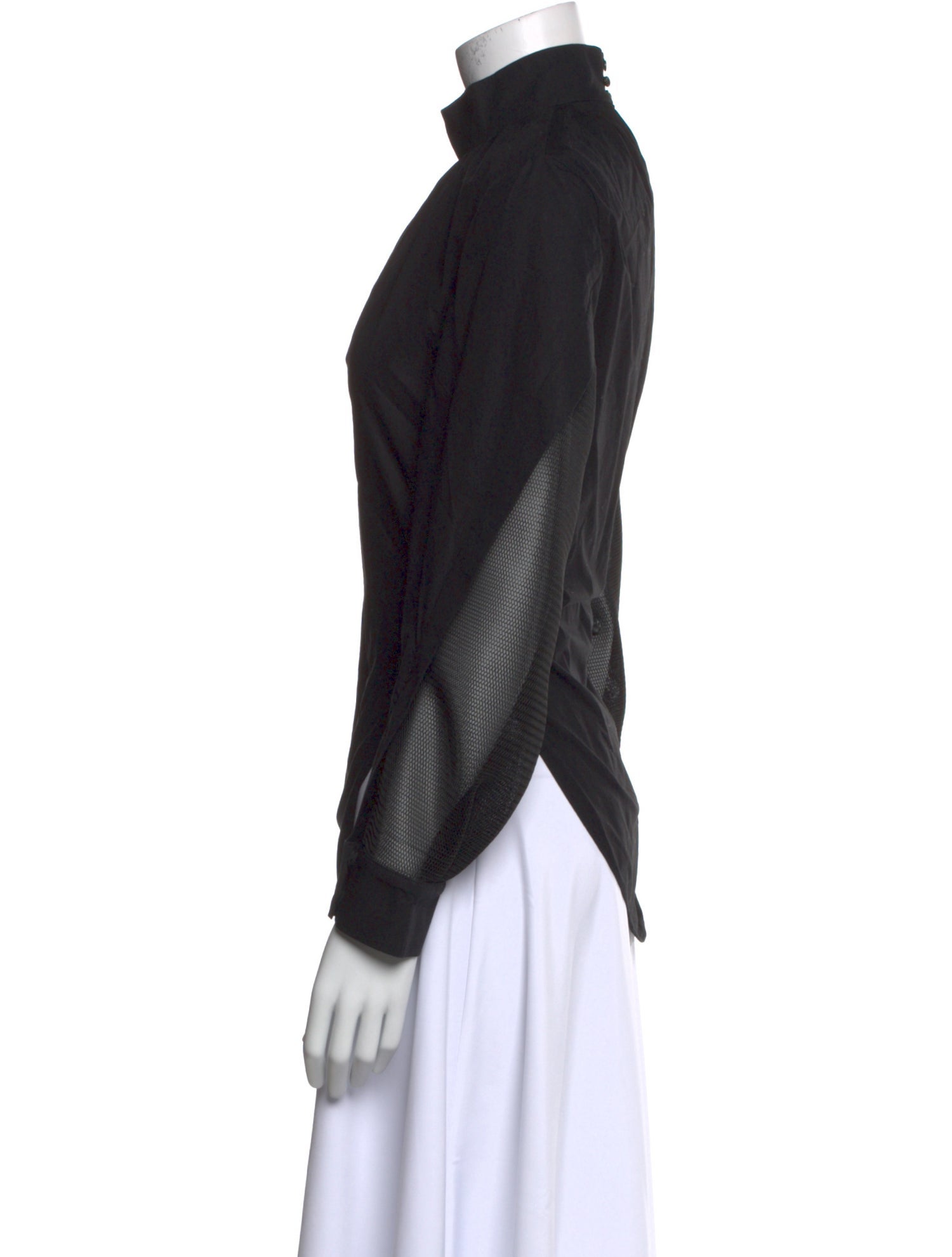 Fendi Mock Neck Long Sleeve Blouse