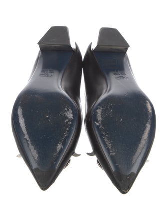 Fendi Monsters Motif Leather Ballet Flats