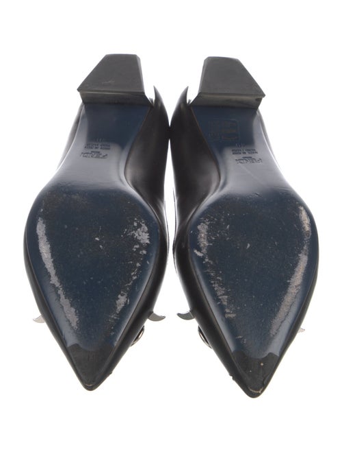 Fendi Monsters Motif Leather Ballet Flats