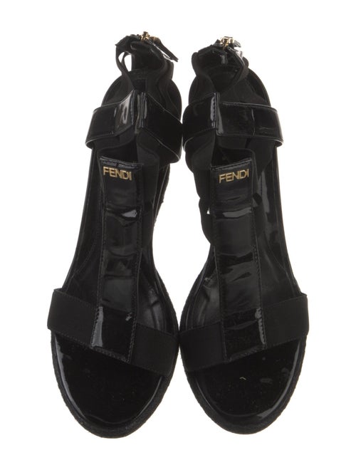 Fendi Patent Leather T-Strap Sandals