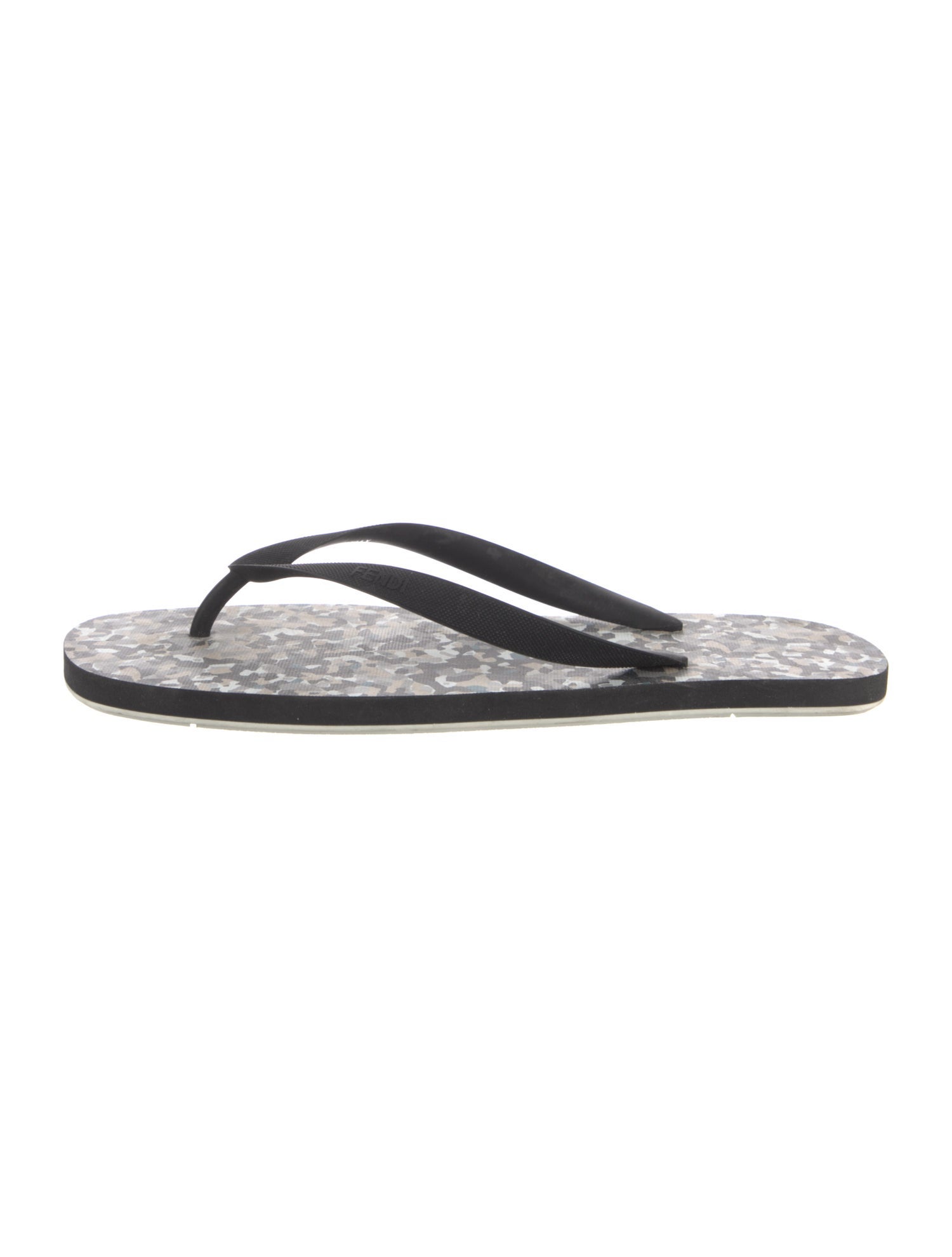 Fendi Rubber Animal Print Flip Flops