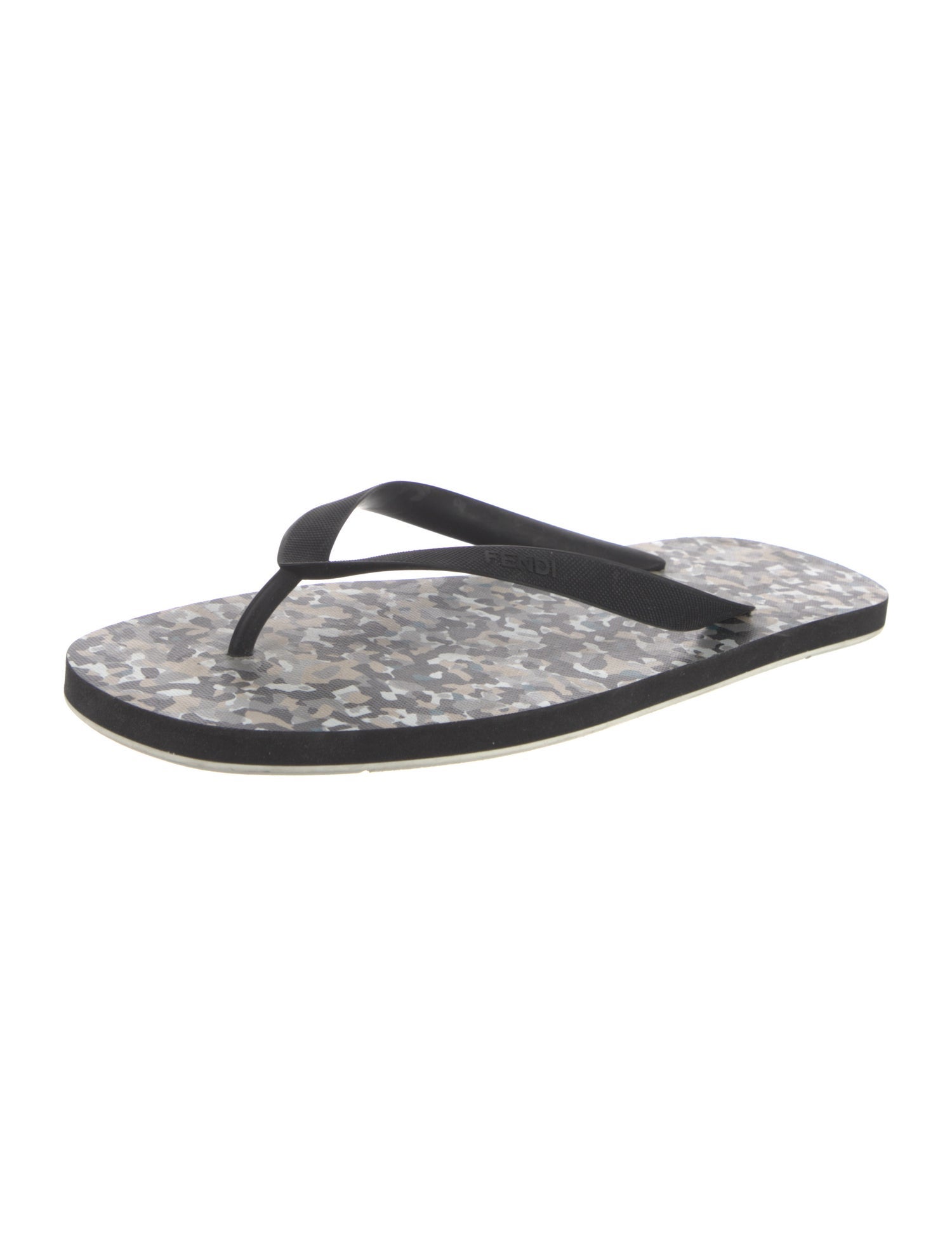 Fendi Rubber Animal Print Flip Flops