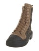 Fendi Zucca FF Logo Leather Combat Boots