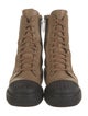 Fendi Zucca FF Logo Leather Combat Boots