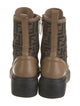Fendi Zucca FF Logo Leather Combat Boots