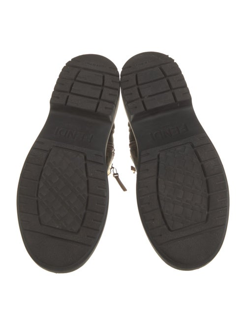 Fendi Zucca FF Logo Leather Combat Boots