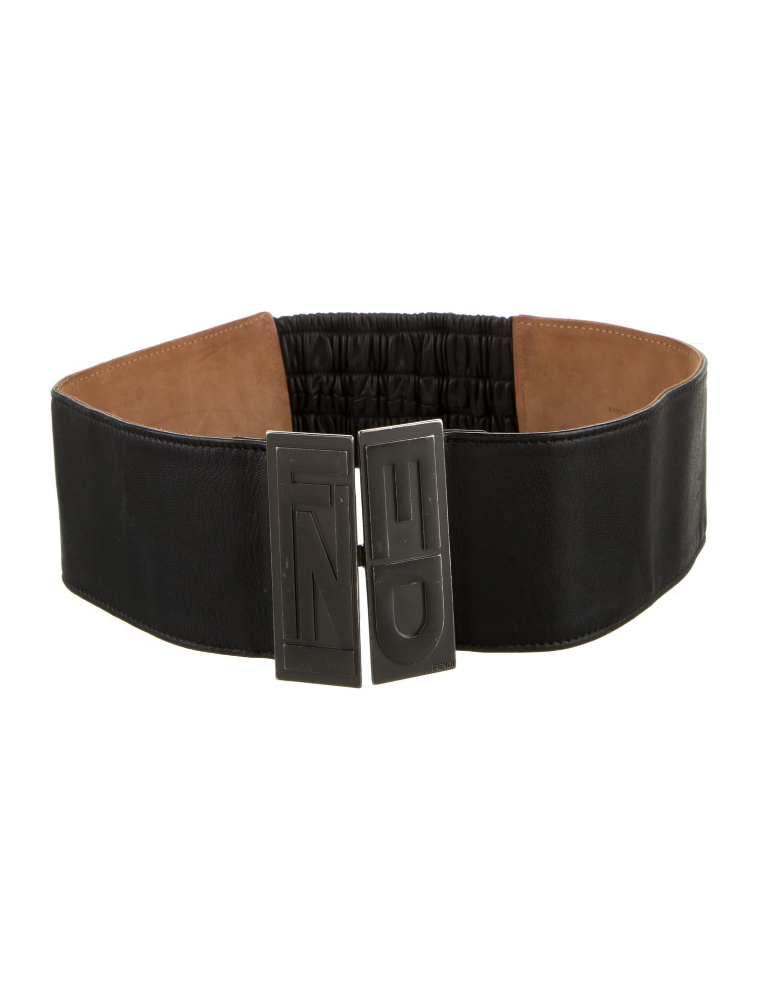 Fendi Wide Leather Waist Belt