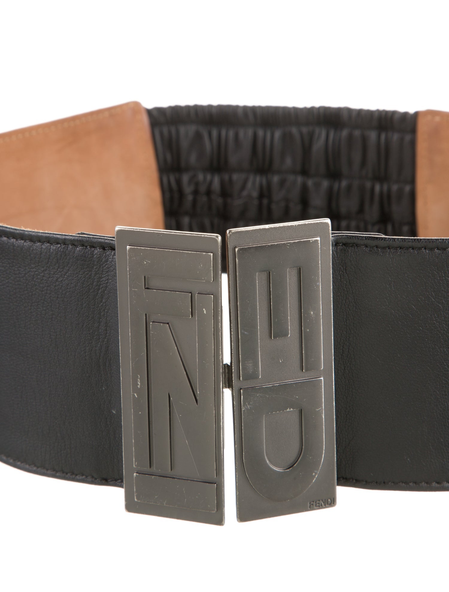 Fendi Wide Leather Waist Belt