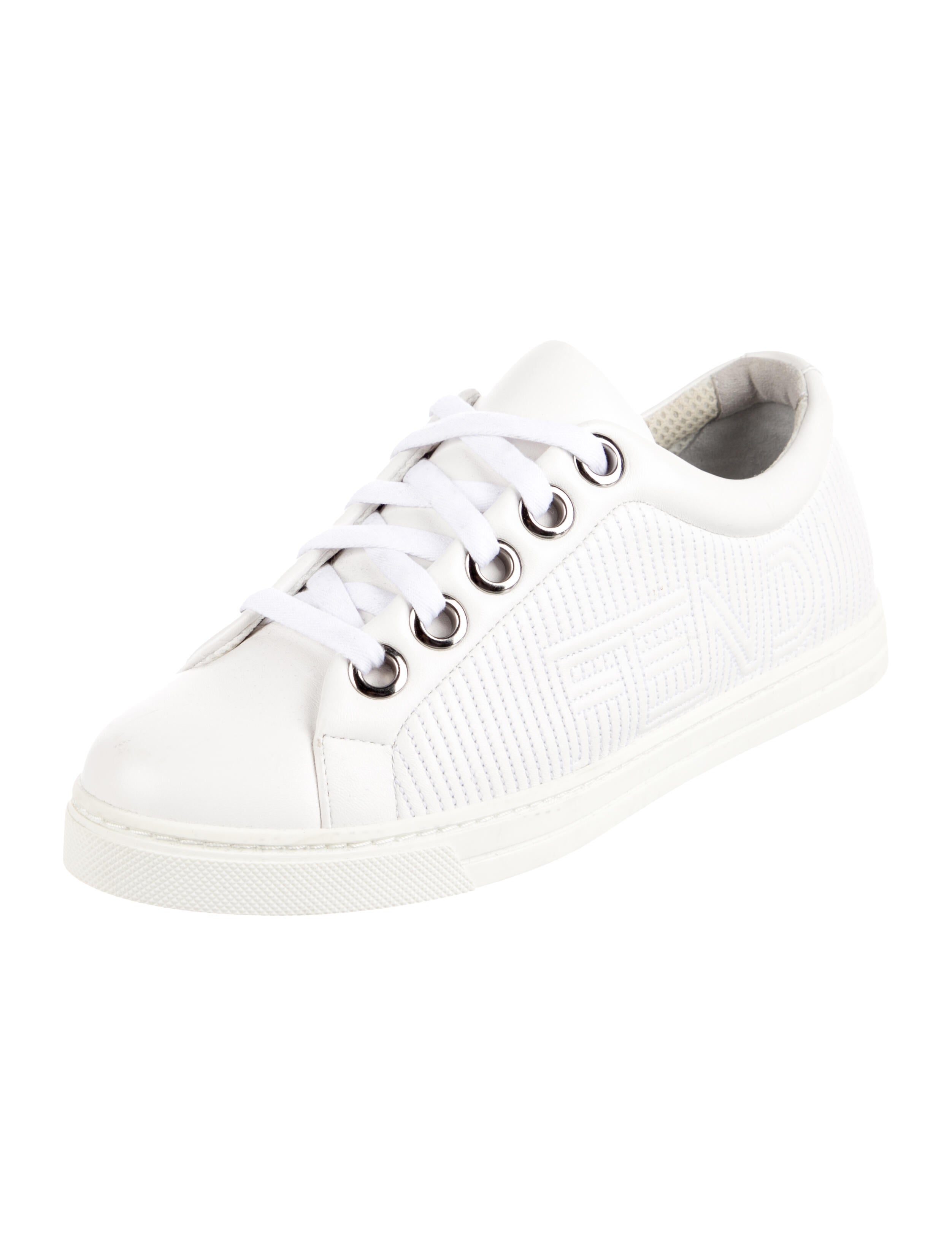 Fendi Quilted Pattern Leather Sneakers