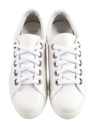 Fendi Quilted Pattern Leather Sneakers