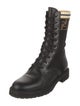 Fendi Zucca FF Logo Leather Combat Boots