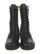 Fendi Zucca FF Logo Leather Combat Boots