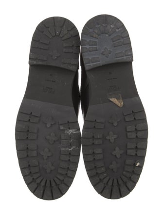 Fendi Zucca FF Logo Leather Combat Boots