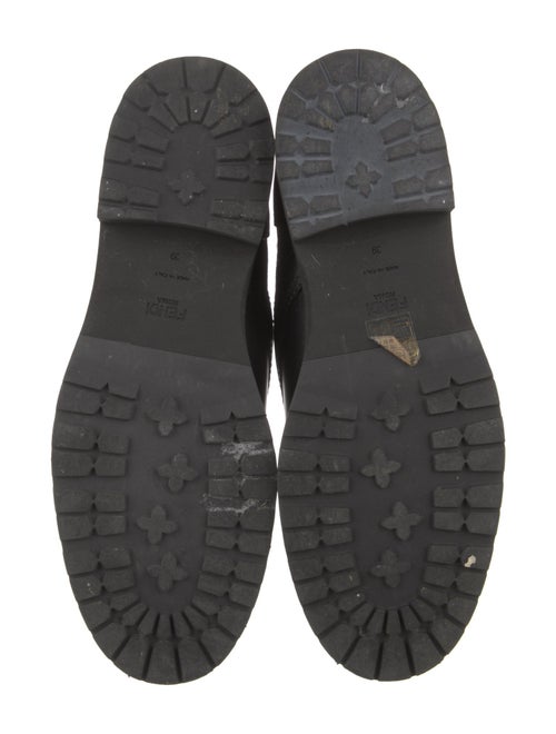 Fendi Zucca FF Logo Leather Combat Boots