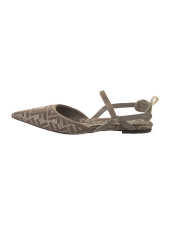 Fendi Printed Slingback Flats