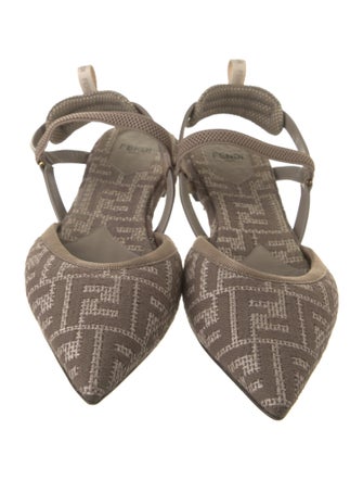 Fendi Printed Slingback Flats