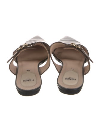 Fendi Zucca FF Logo Leather Mules