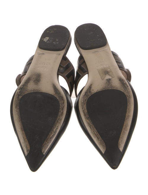 Fendi Zucca FF Logo Leather Mules