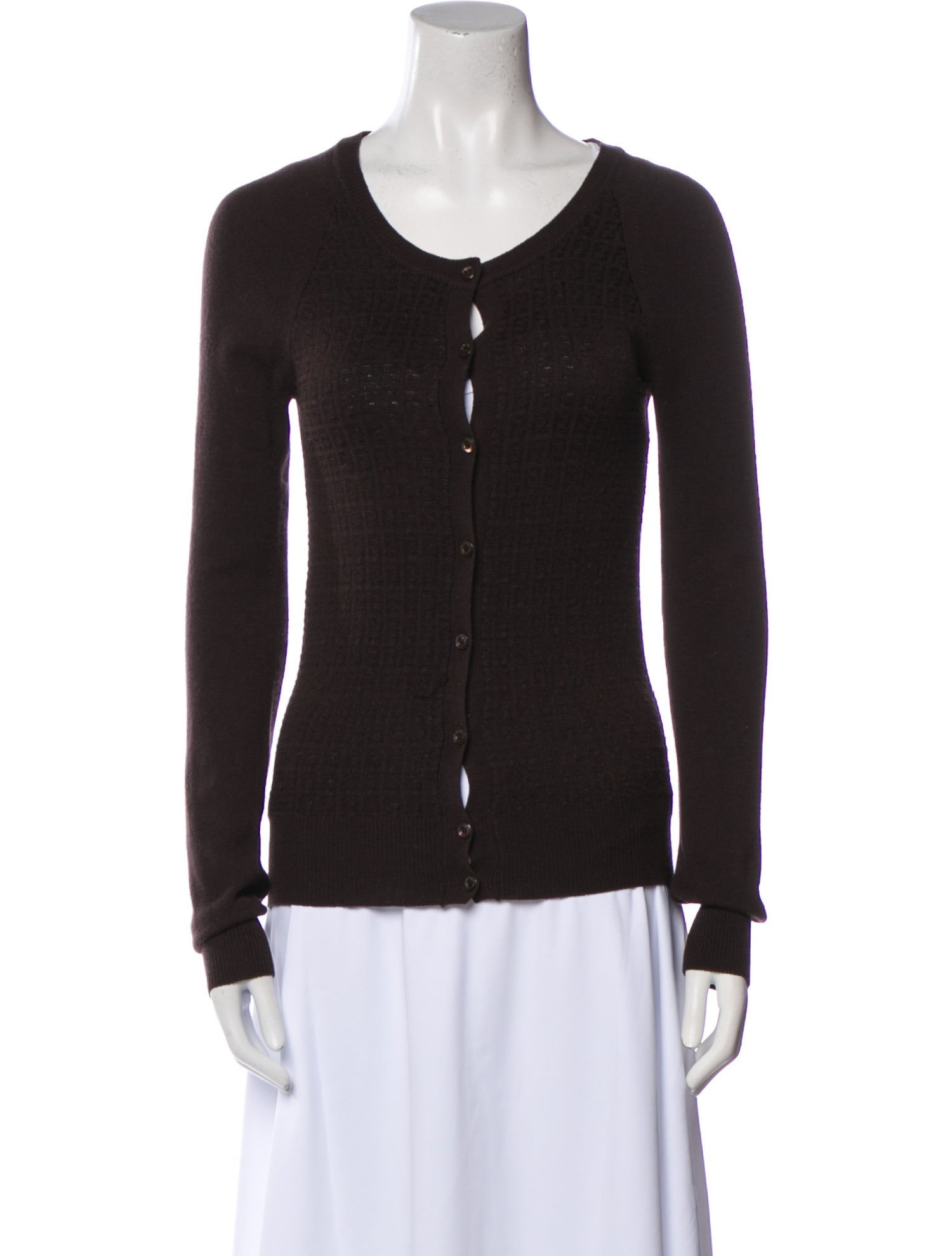 Fendi Wool Scoop Neck Sweater