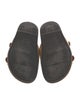 Fendi Raffia Leather Trim Embellishment Slides