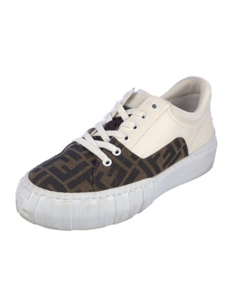 Fendi Zucca FF Logo Leather Sneakers