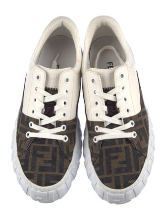 Fendi Zucca FF Logo Leather Sneakers