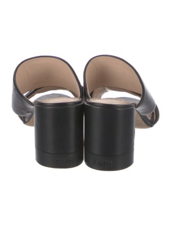Fendi Zucca FF Logo Leather Slides