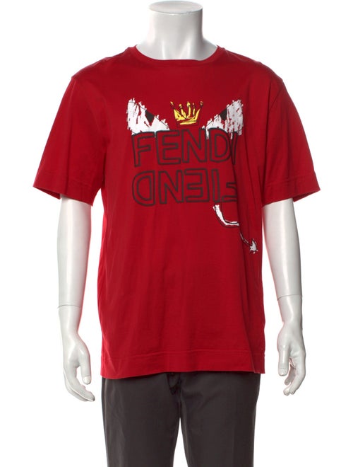 Fendi Monsters Motif Crew Neck T-Shirt