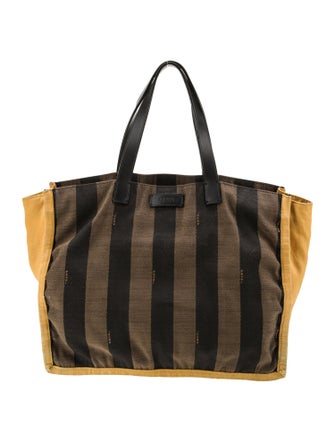 Fendi Pequin Canvas Tote Medium
