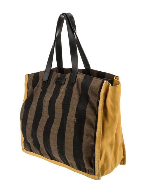Fendi Pequin Canvas Tote Medium