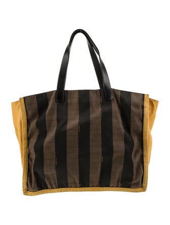 Fendi Pequin Canvas Tote Medium