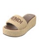 Fendi Raffia Embroidered Accent Espadrilles