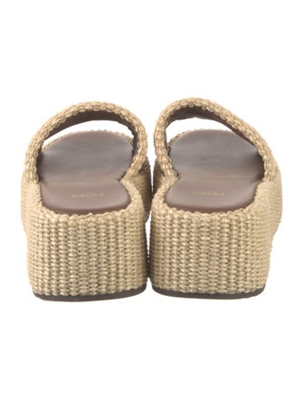 Fendi Raffia Embroidered Accent Espadrilles