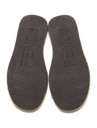 Fendi Raffia Embroidered Accent Espadrilles