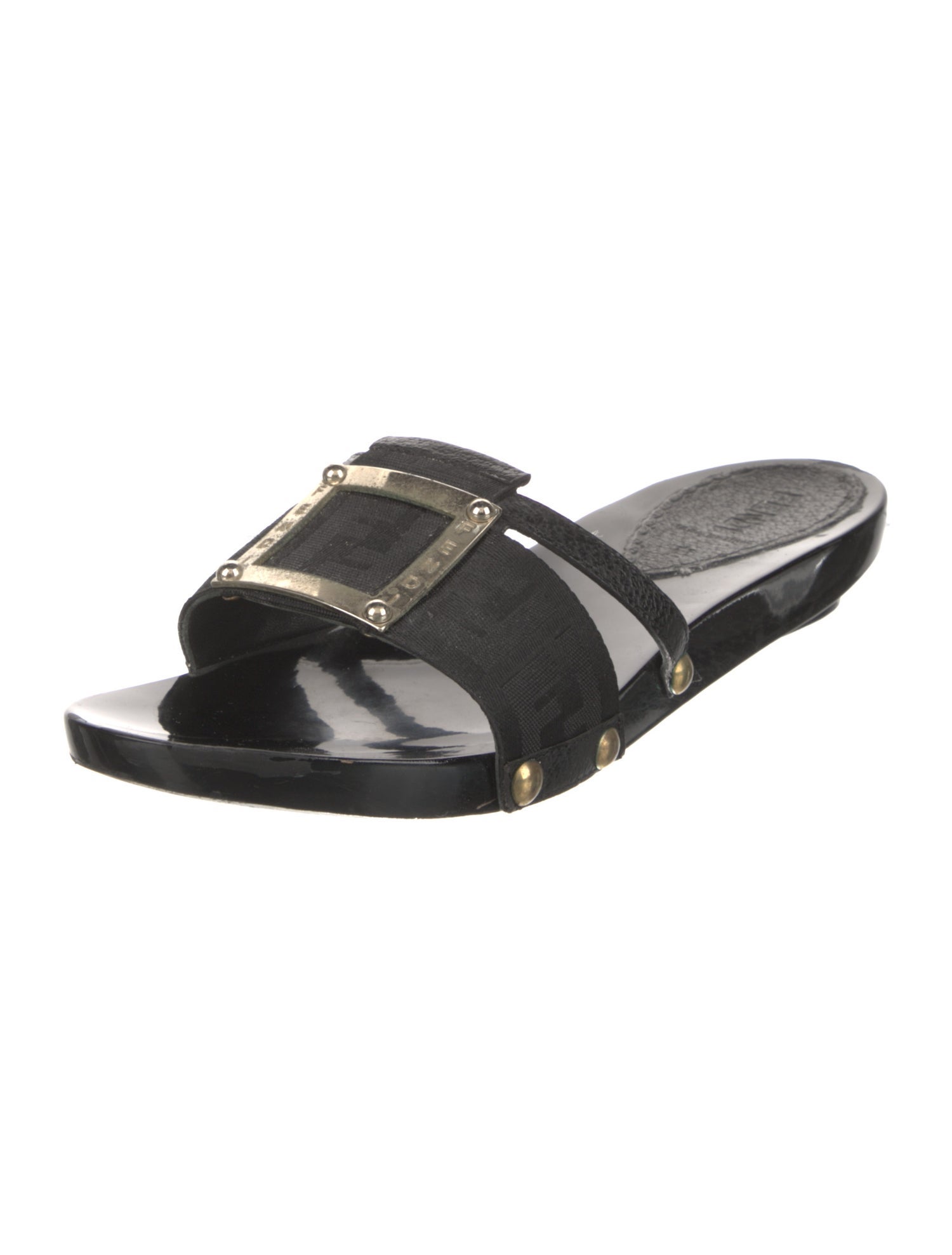 Fendi Zucca FF Logo Patterned Slides