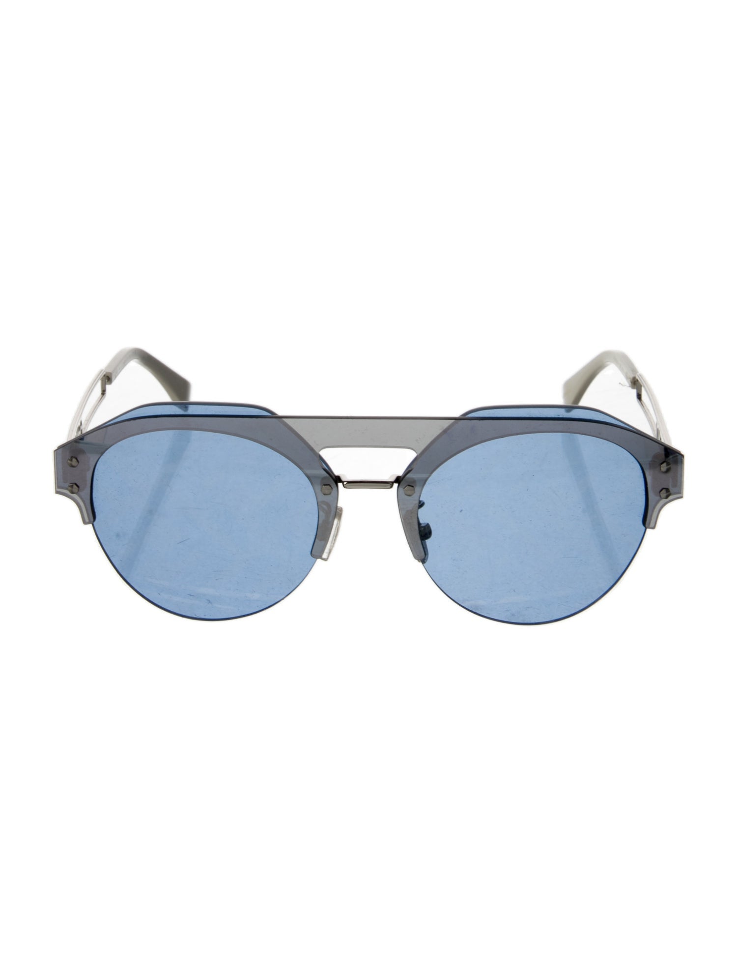 Fendi Zucca FF Logo Round Sunglasses