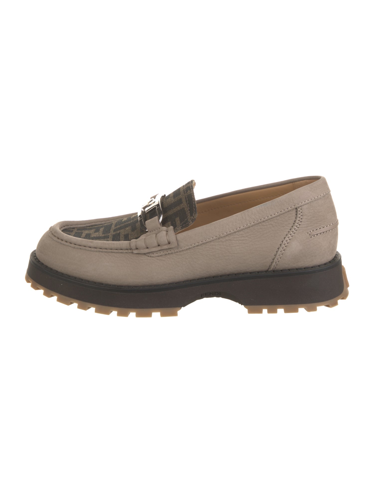 Fendi Zucca FF Logo Suede Loafers