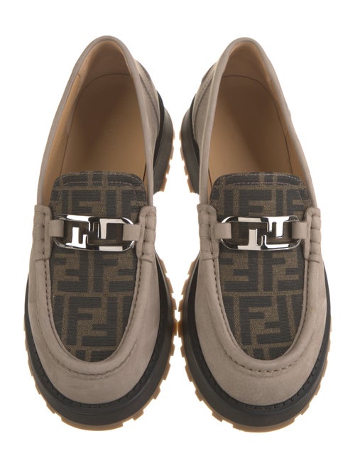 Fendi Zucca FF Logo Suede Loafers
