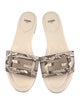 Fendi Zucca FF Logo Leather Slides