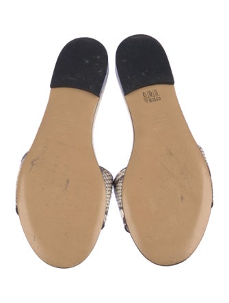 Fendi Zucca FF Logo Leather Slides