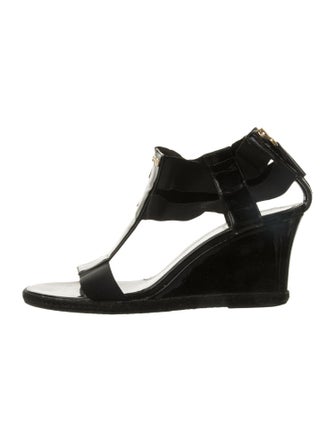 Fendi Patent Leather T-Strap Sandals
