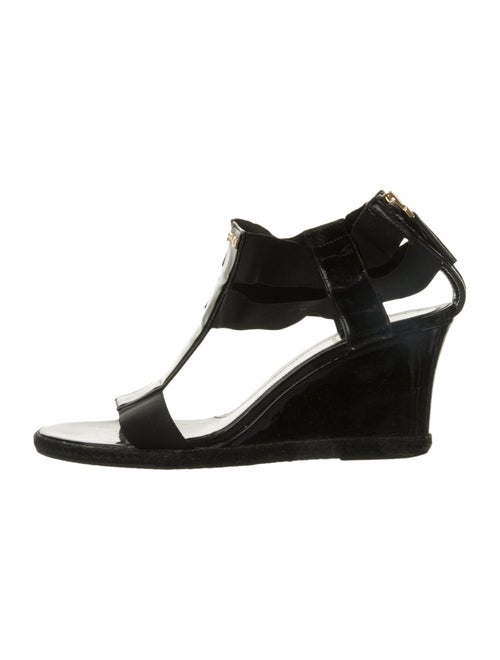 Fendi Patent Leather T-Strap Sandals