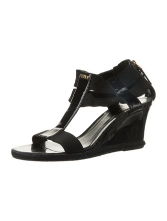 Fendi Patent Leather T-Strap Sandals