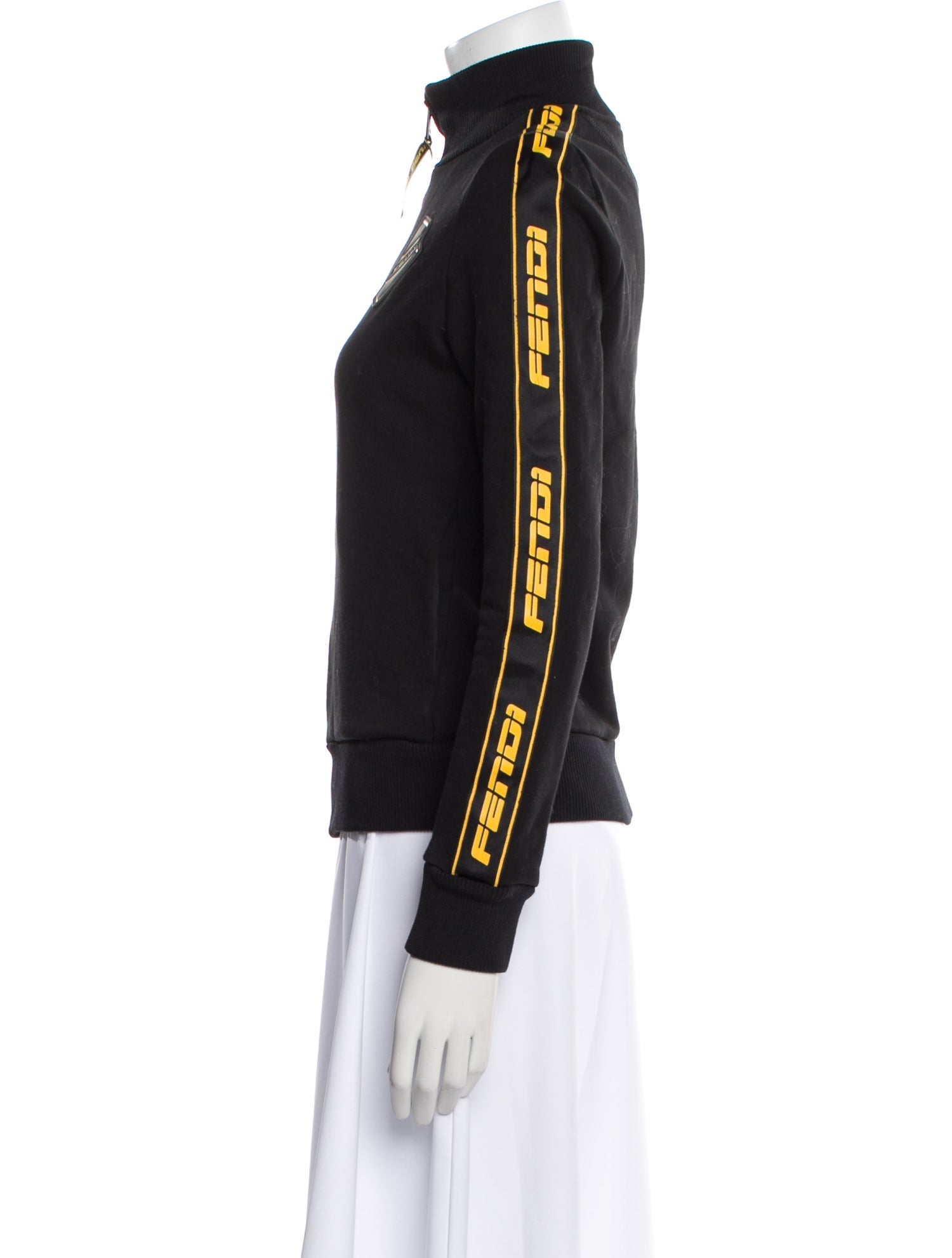 Fendi Mock Neck Long Sleeve Sweatshirt