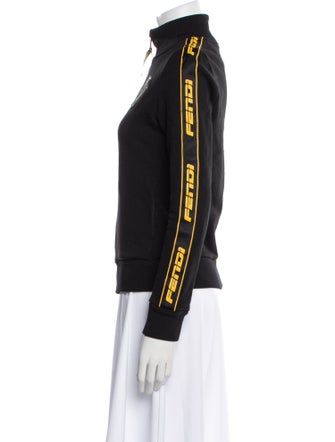 Fendi Mock Neck Long Sleeve Sweatshirt