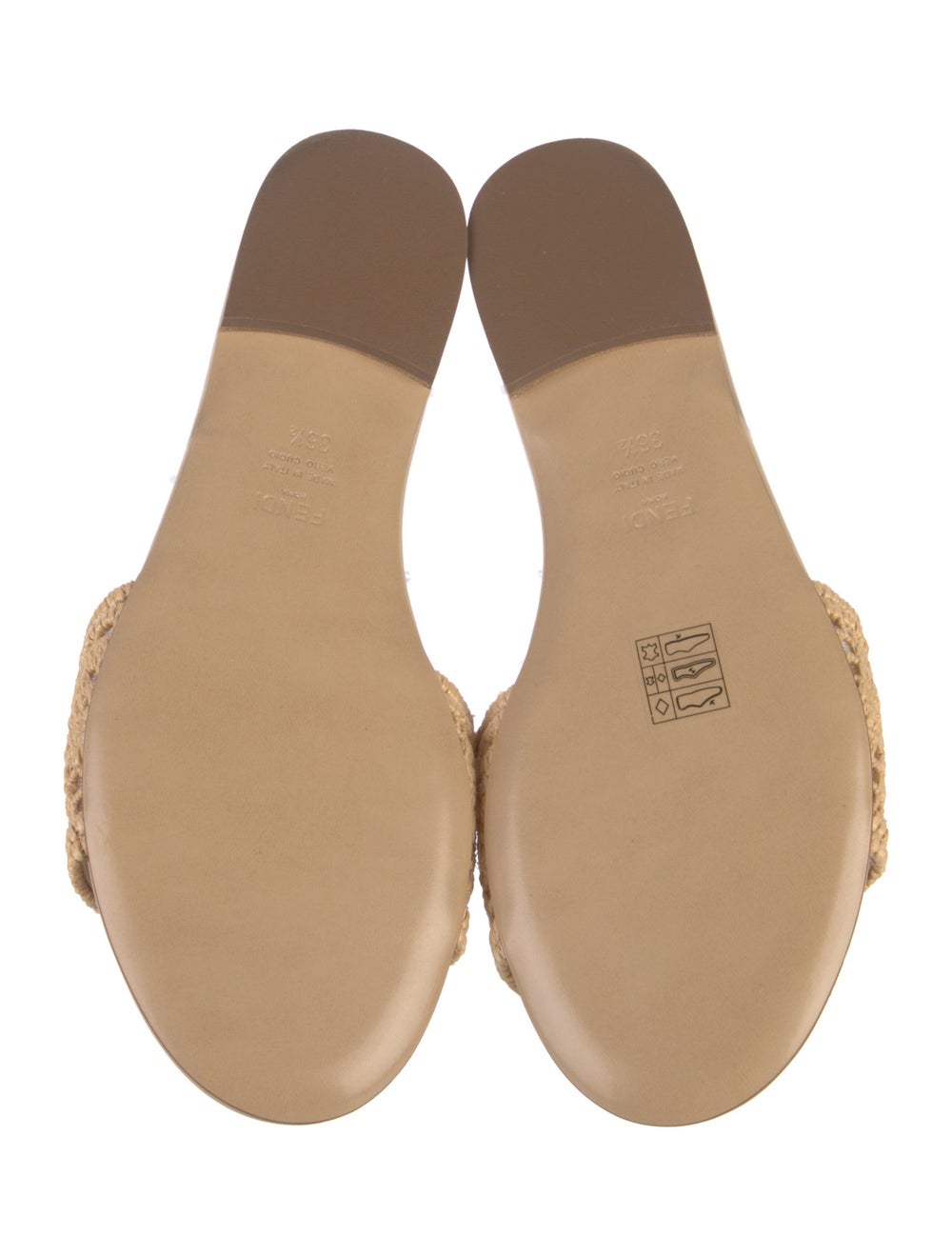 Fendi Raffia Slides Neutrals - image 5