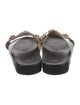 Fendi Leather Crystal Embellishments Slides